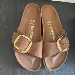 NWOT Birkenstock Big Buckle Madrid Cognac